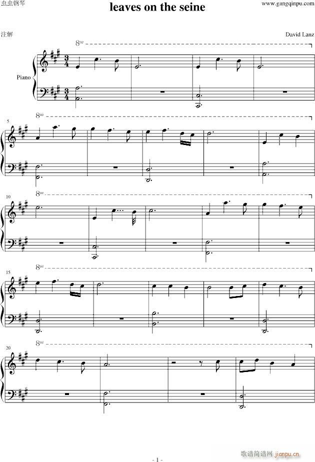 leaves on the seine(钢琴谱)1