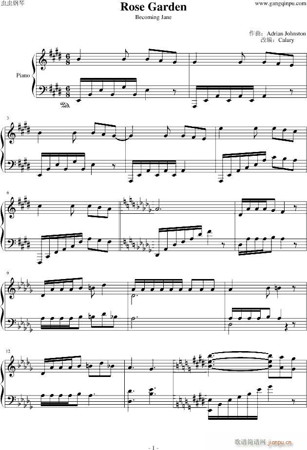 成为简奥斯汀(钢琴谱)1