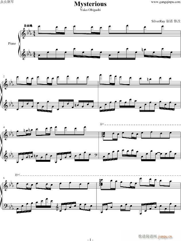 Mysterious(钢琴谱)1