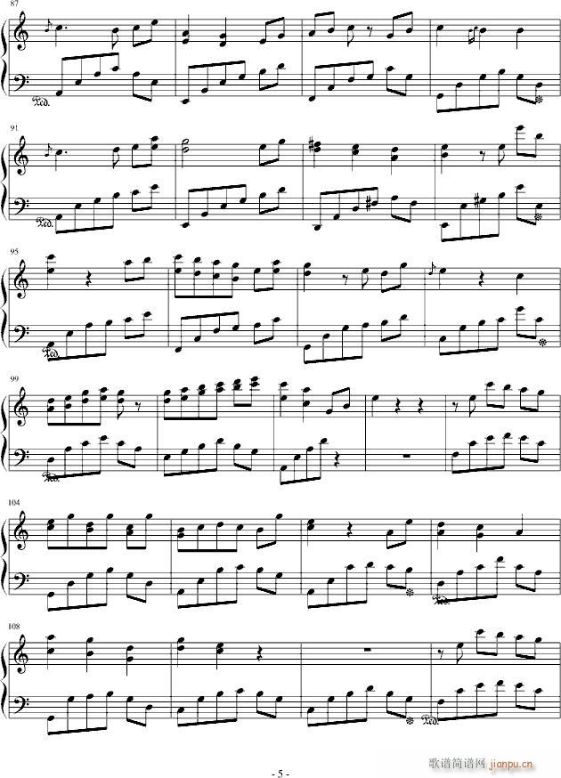 离夜流韵——如雪飘零(钢琴谱)5