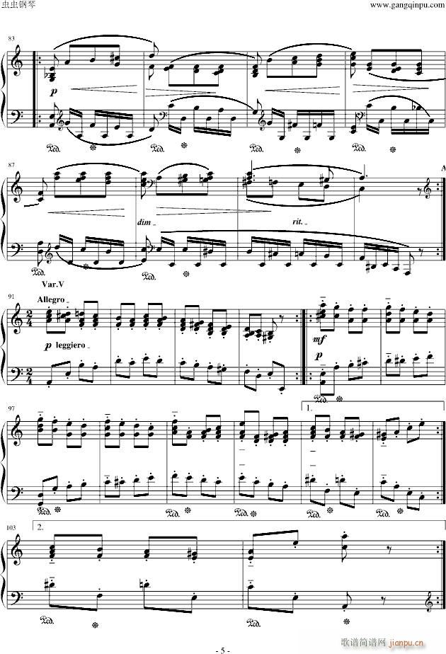 帕格尼尼主题变奏曲(钢琴谱)5