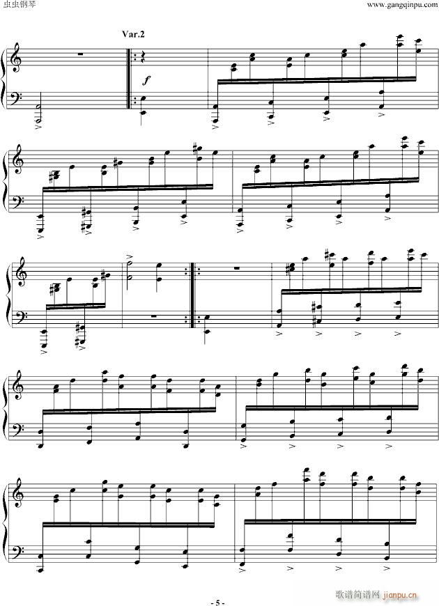 帕格尼尼飞絮曲(钢琴谱)5