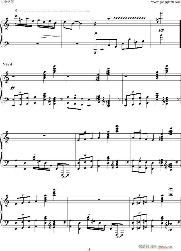 帕格尼尼飞絮曲(钢琴谱)8