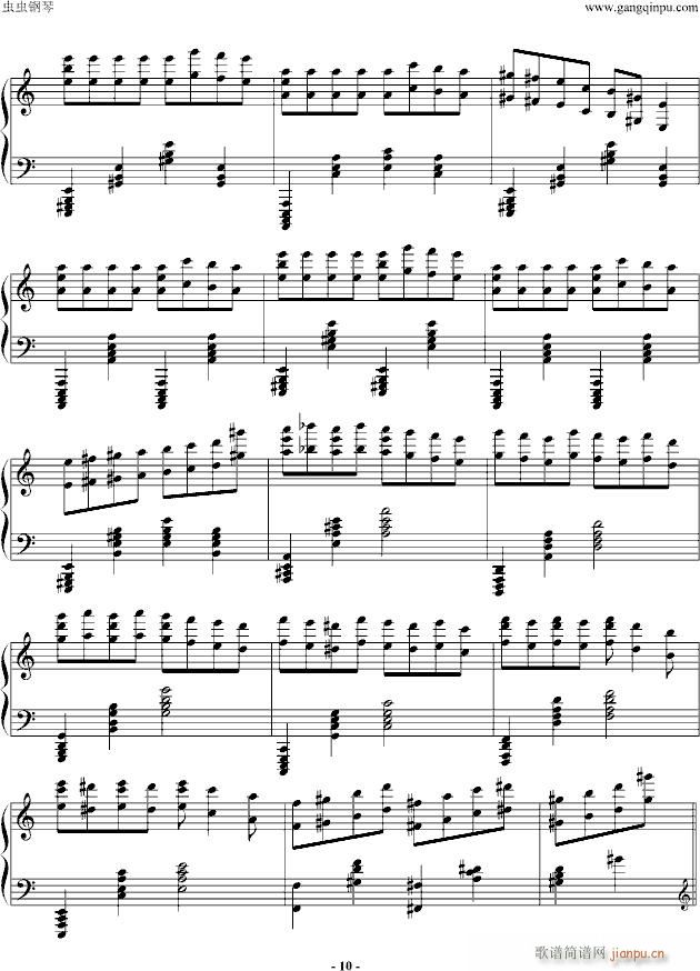 帕格尼尼飞絮曲(钢琴谱)10