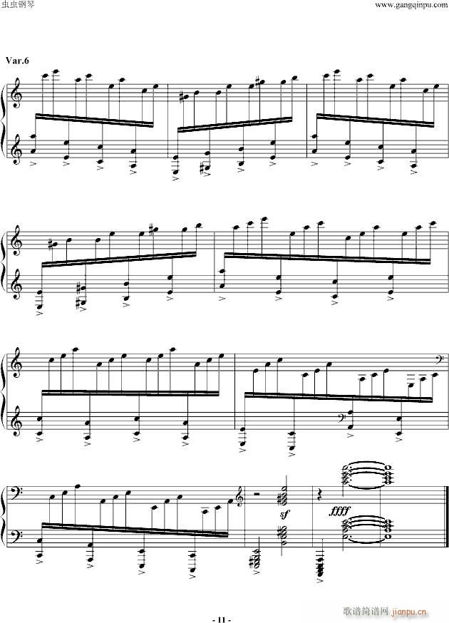 帕格尼尼飞絮曲(钢琴谱)11