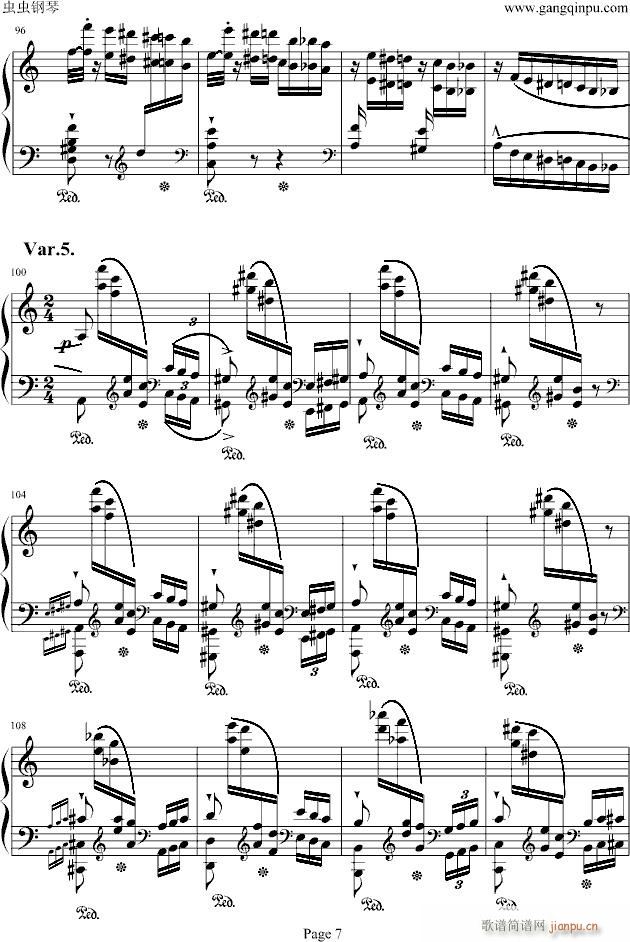 帕格尼尼练习曲(钢琴谱)7