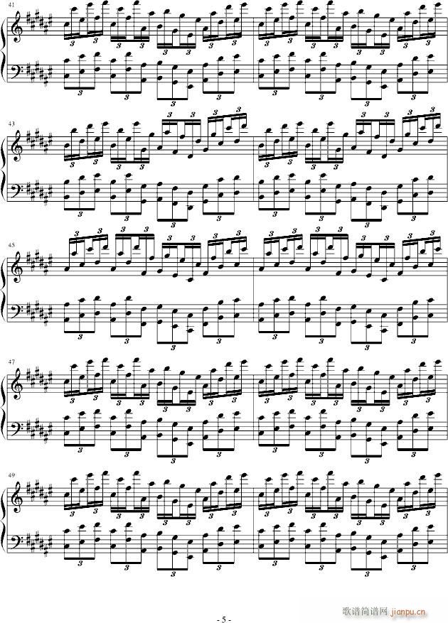 让你没手练习曲(钢琴谱)5