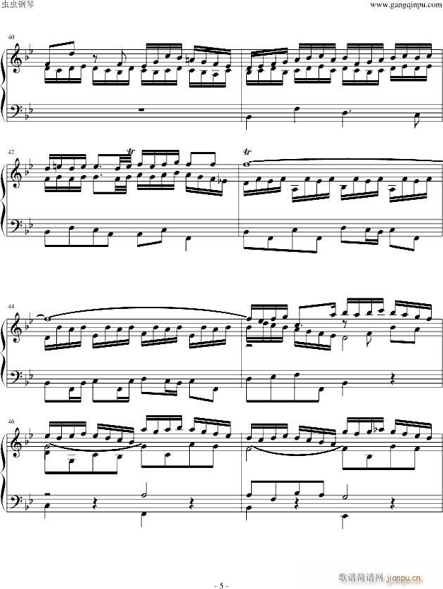 巴赫G小调赋格BWV578(钢琴谱)5