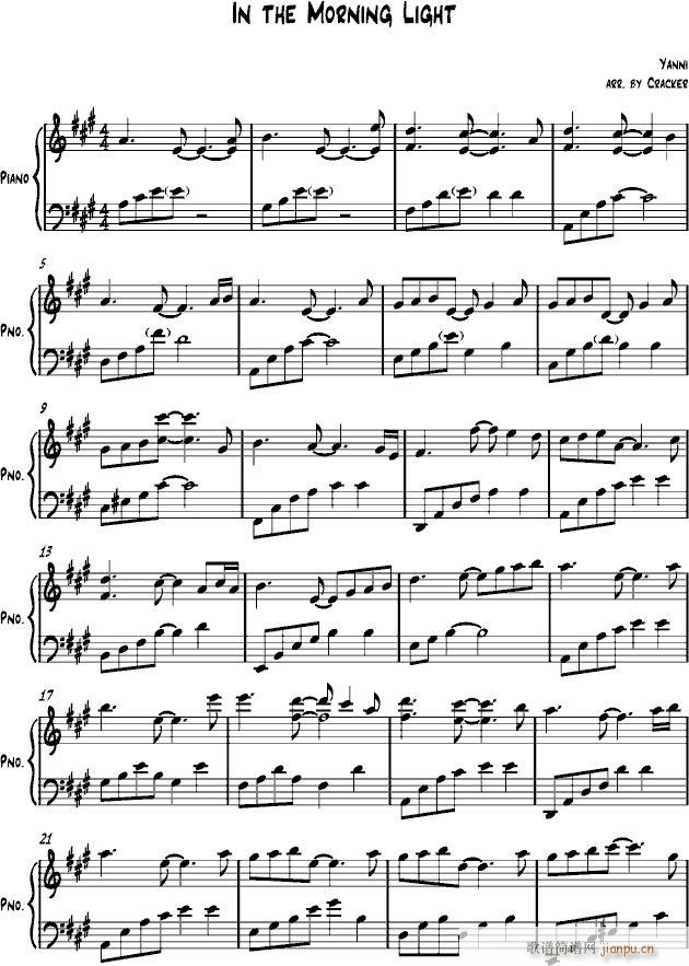 in the morning(钢琴谱)1