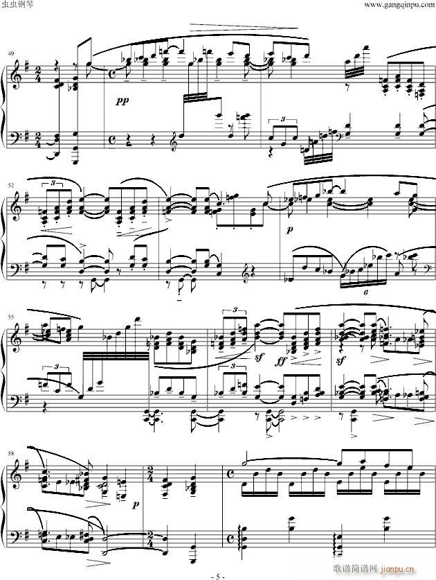 为死去公主而写的帕凡舞曲(钢琴谱)5