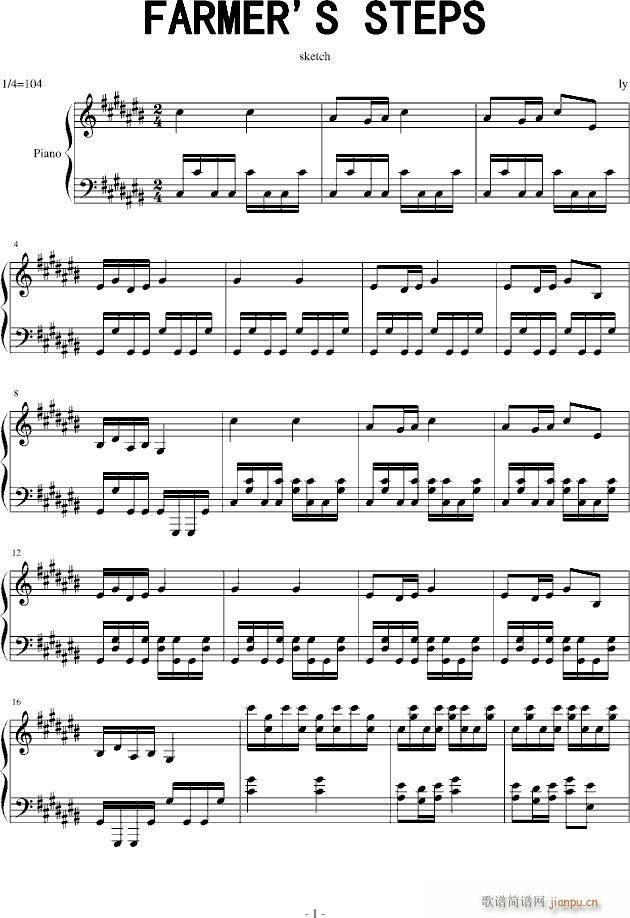 黑键即兴小曲(钢琴谱)1