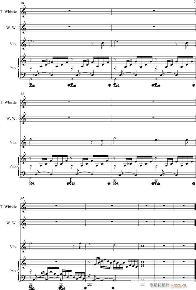 巴赫前奏曲(钢琴谱)5