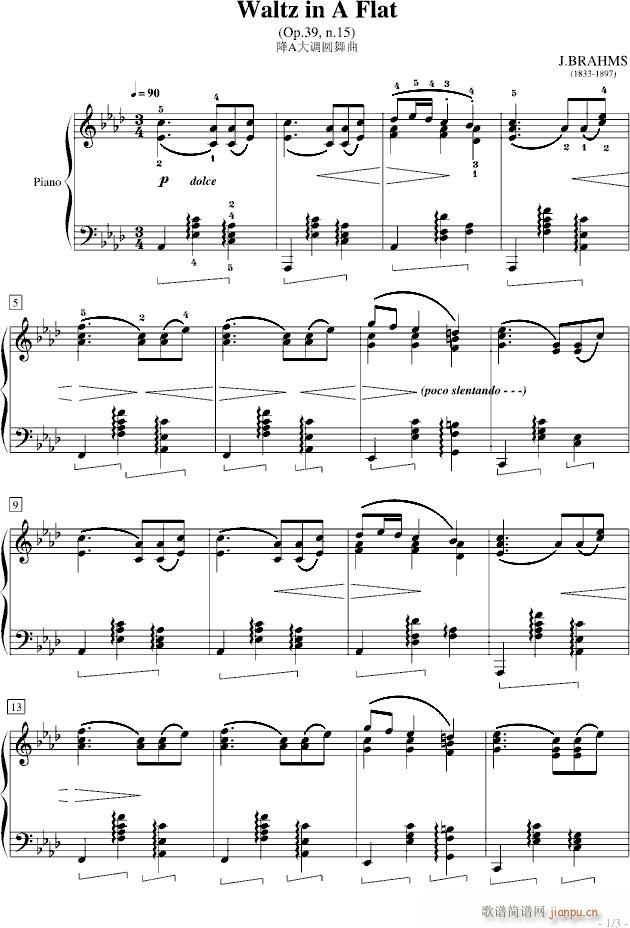 Waltz in A Flat(钢琴谱)1