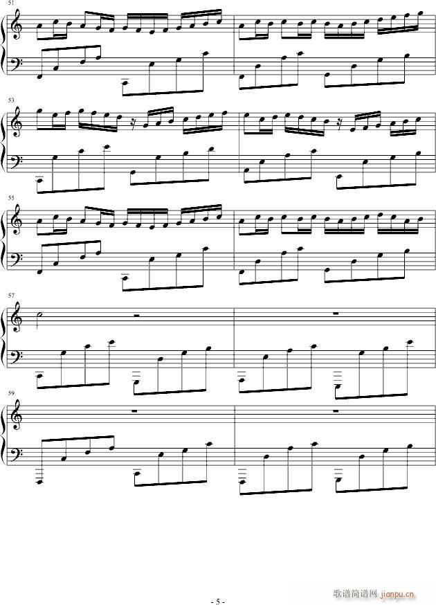 天羽卡农(钢琴谱)5