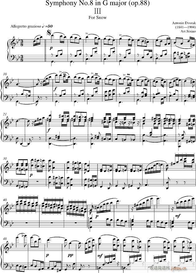 德沃夏克第8交响曲第3乐章(钢琴谱)1