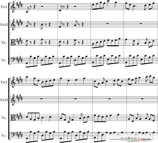 #c小调弦乐四重奏(钢琴谱)3