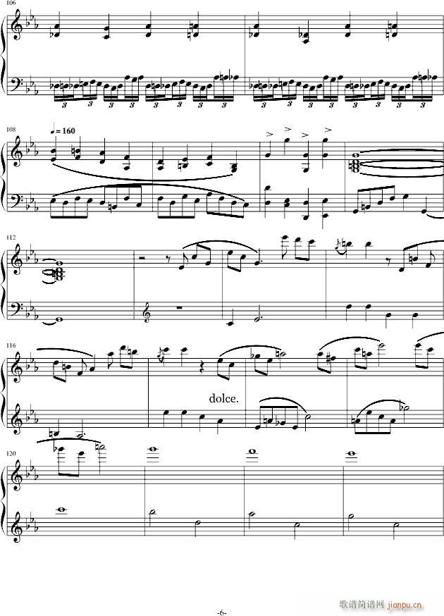 C小调第一钢琴奏鸣曲第三乐章(钢琴谱)6