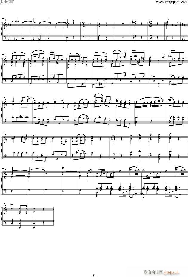 弦乐四重奏K406终乐章(钢琴谱)5