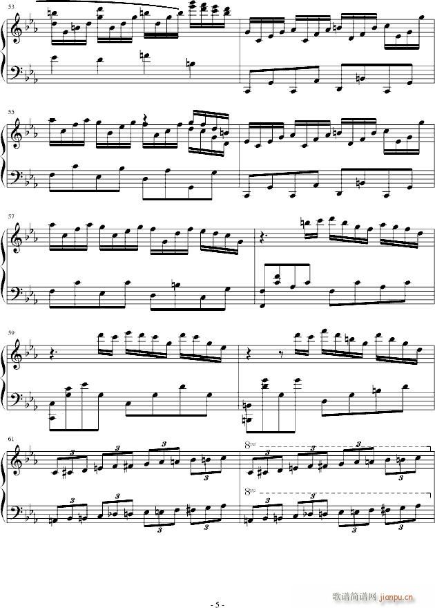 c小调钢琴曲(钢琴谱)5