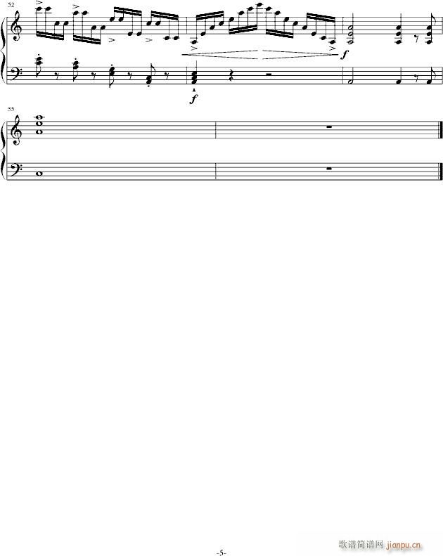 沉默练习曲(钢琴谱)5