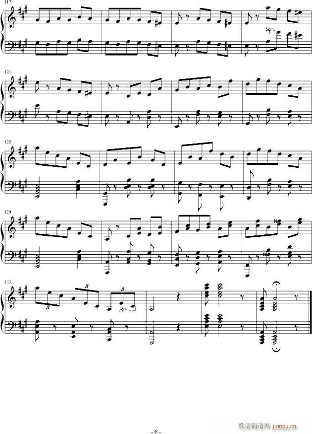 A大调圆舞曲(钢琴谱)6