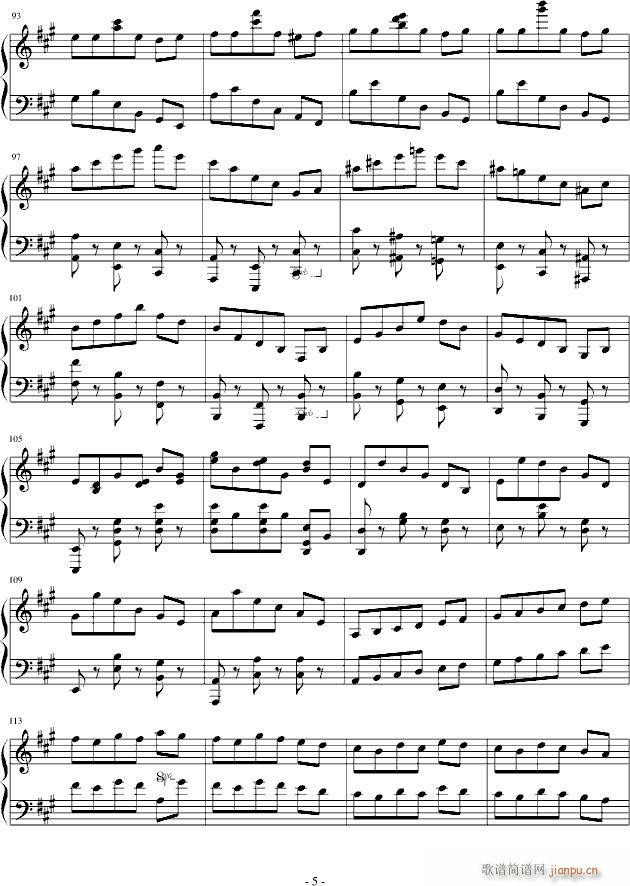 A大调圆舞曲(钢琴谱)5