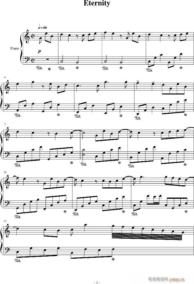 eternity(钢琴谱)1