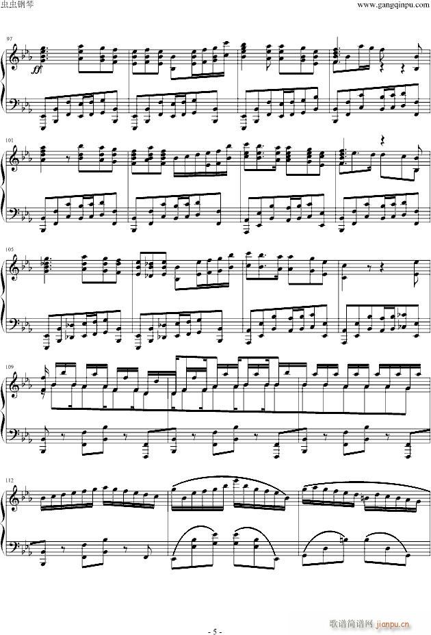 降E大调船歌(钢琴谱)5