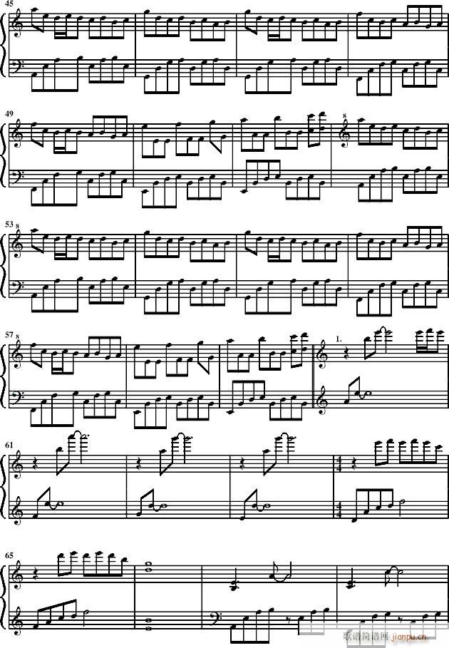 a小调钢琴曲(钢琴谱)3