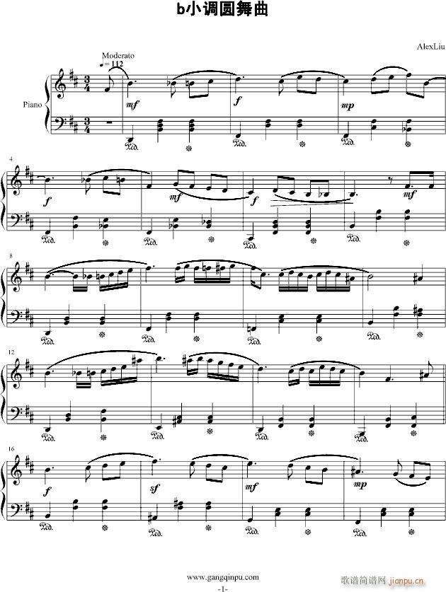 b小调圆舞曲“重逢”(钢琴谱)1