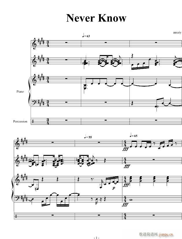 You will Never know(钢琴谱)1