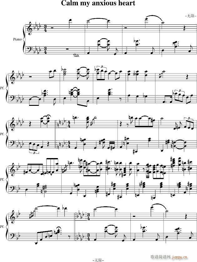 Calm my anxious heart(钢琴谱)1