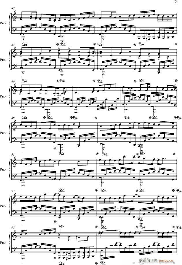 夜伴钟声到杰伦(钢琴谱)5