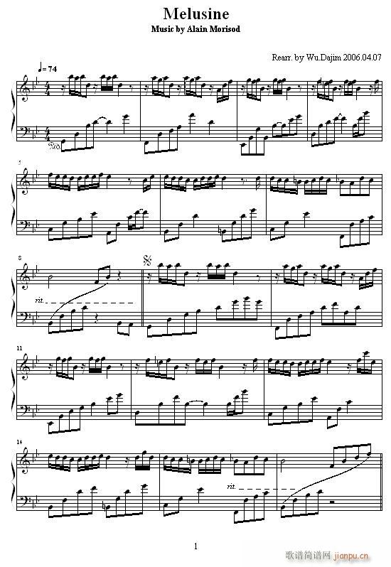 Melusine(钢琴谱)1