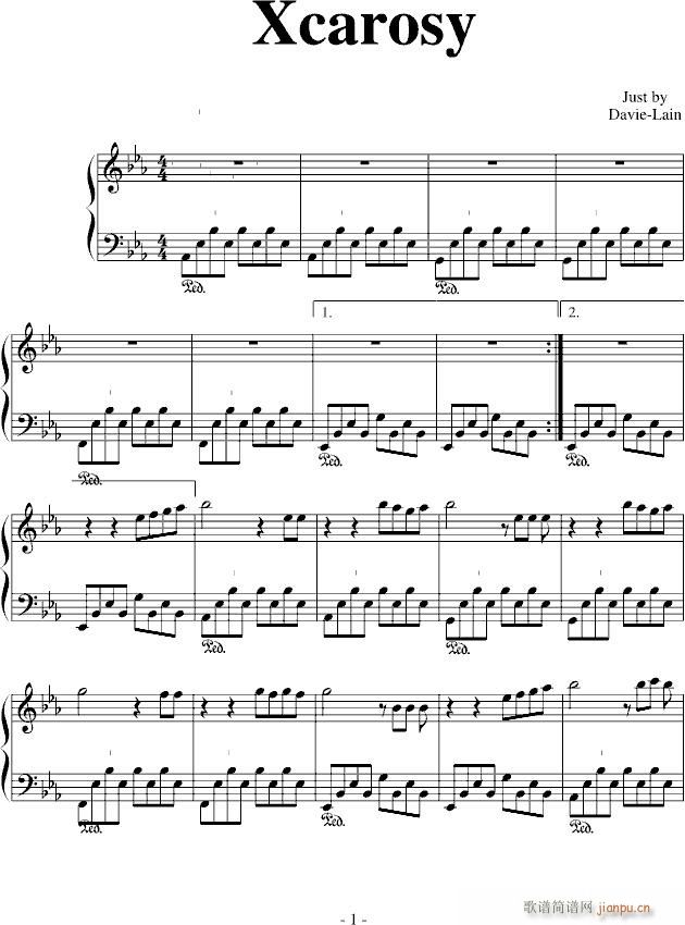 Xcarosy(钢琴谱)1