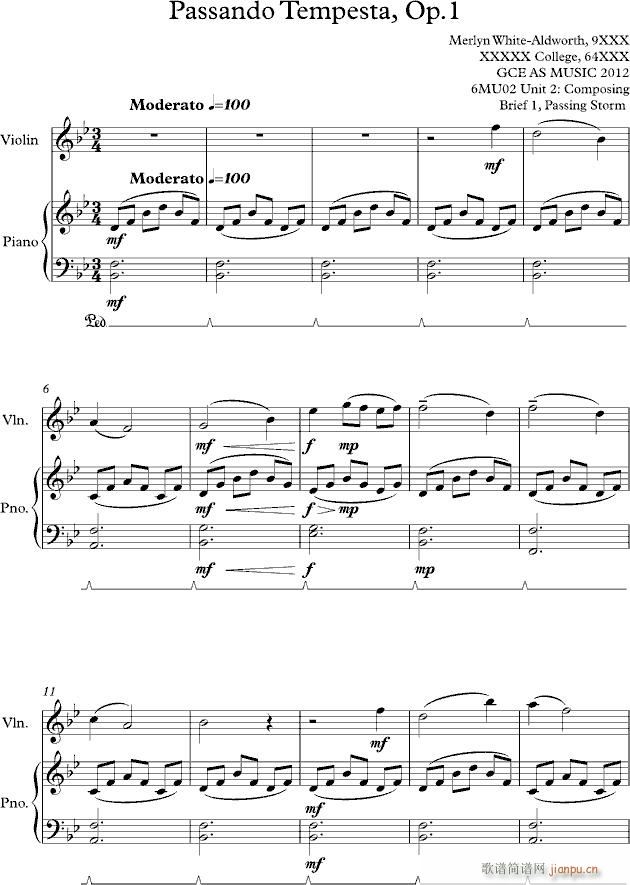 Passando Tempesta(钢琴谱)1