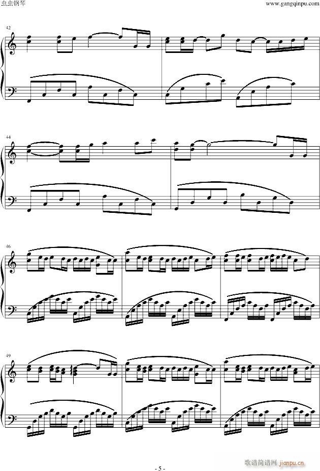 幸福恋人C调(钢琴谱)5