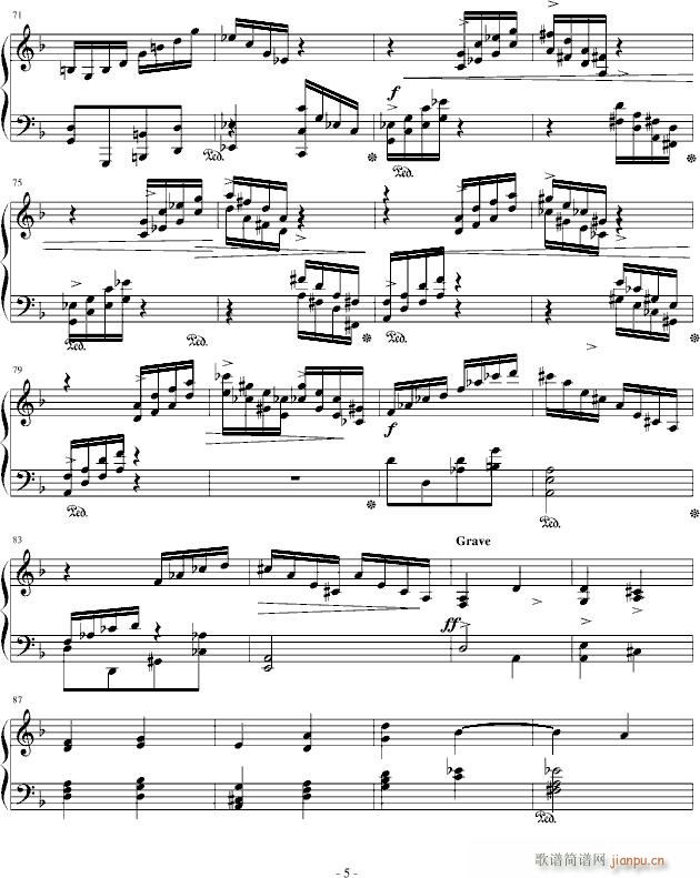 原创悲伤叙事曲(钢琴谱)5