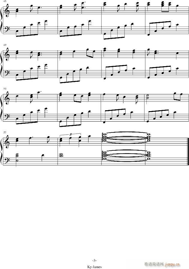 写作业时发呆(钢琴谱)3