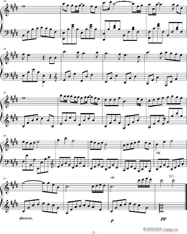 E大调的天空(钢琴谱)3