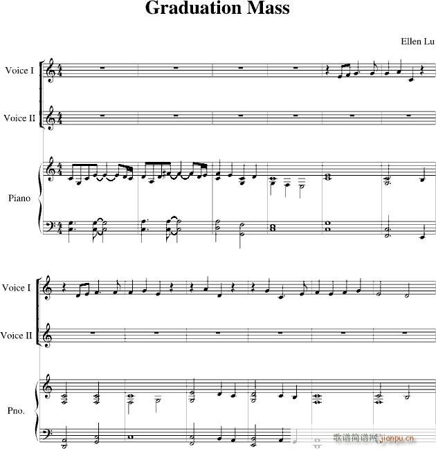 a song for Graduation Mass(钢琴谱)1