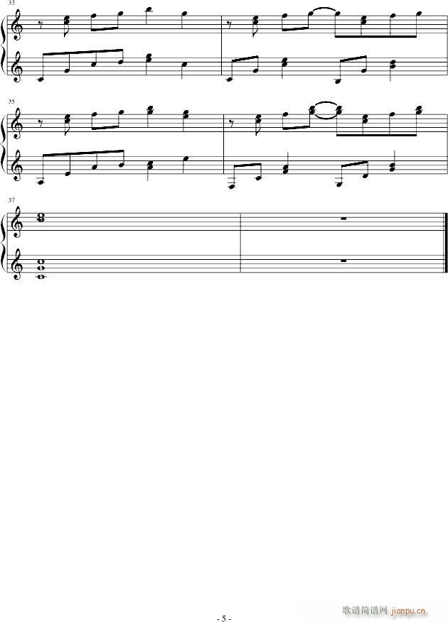 回到过去，让故事继续(钢琴谱)5