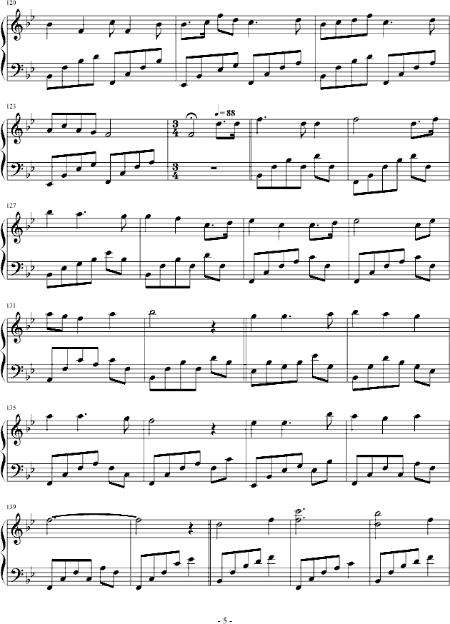 经典旋律(钢琴谱)5