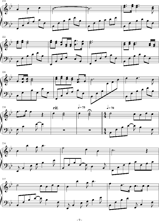 经典旋律(钢琴谱)9