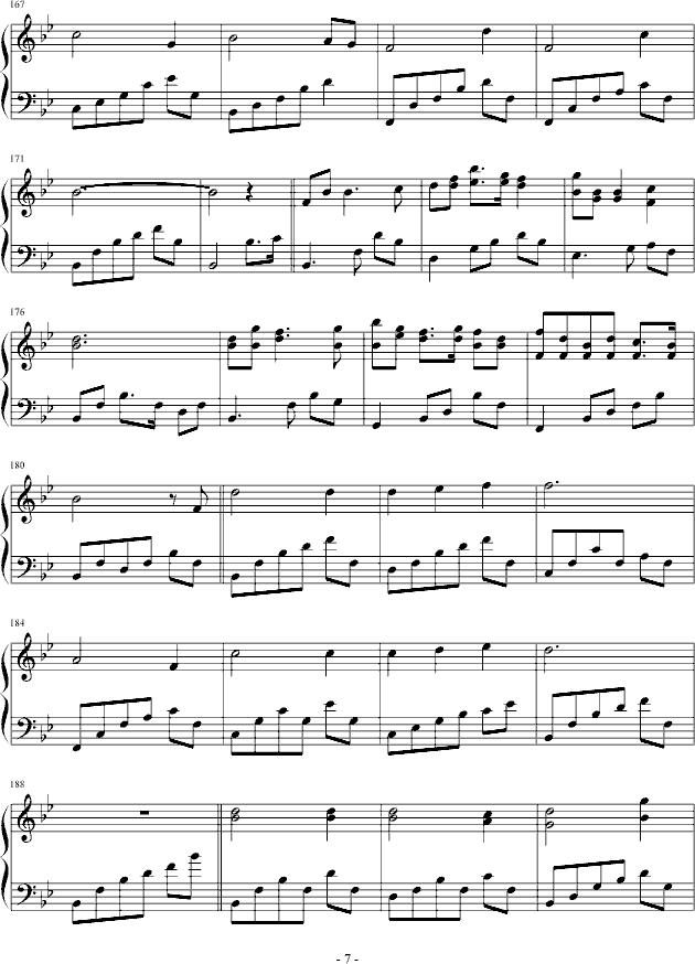 经典旋律(钢琴谱)7