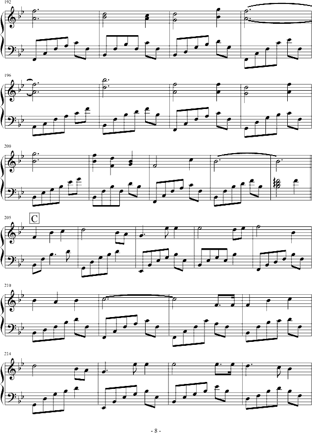 经典旋律(钢琴谱)8
