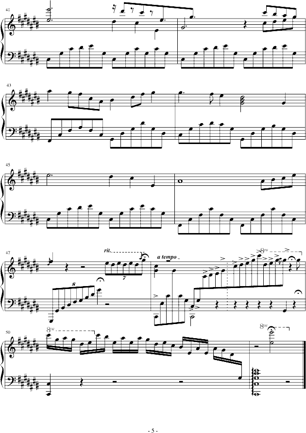 升C大调夜曲(钢琴谱)5