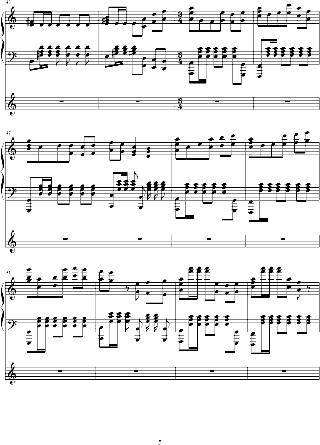 即兴吟留别(钢琴谱)5
