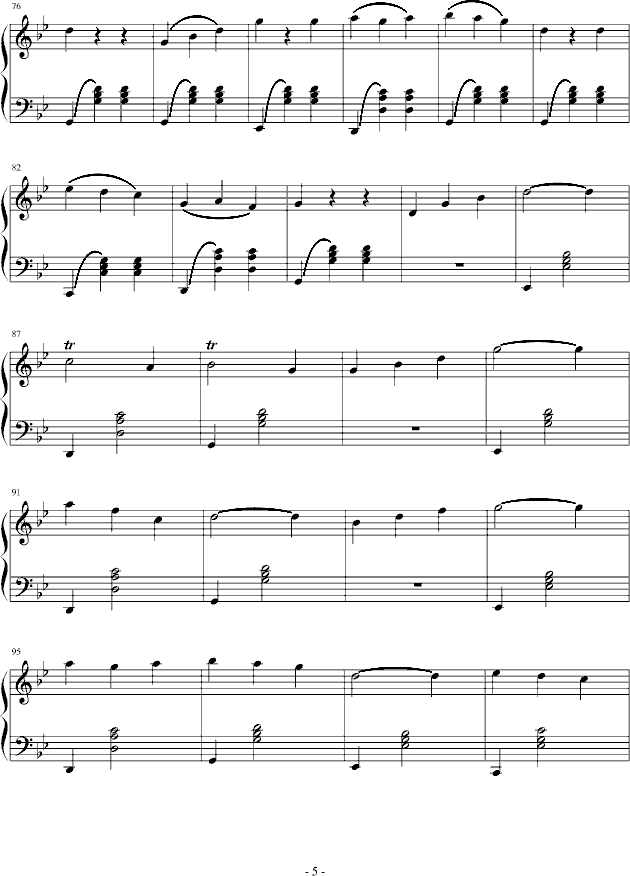苦涩的回忆(钢琴谱)5