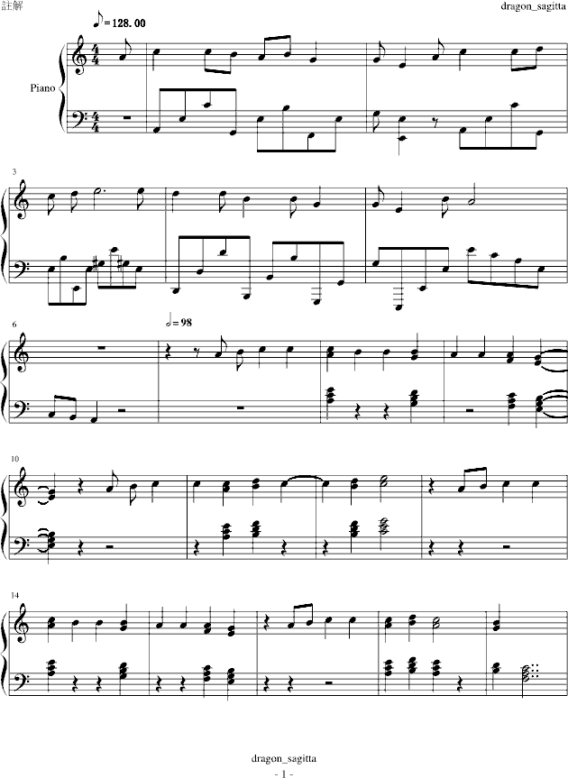 诙谐小丑的国度(钢琴谱)1